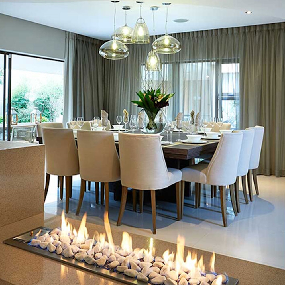 Wanda-Michelle Interior Design - Dining Room With Fireplace